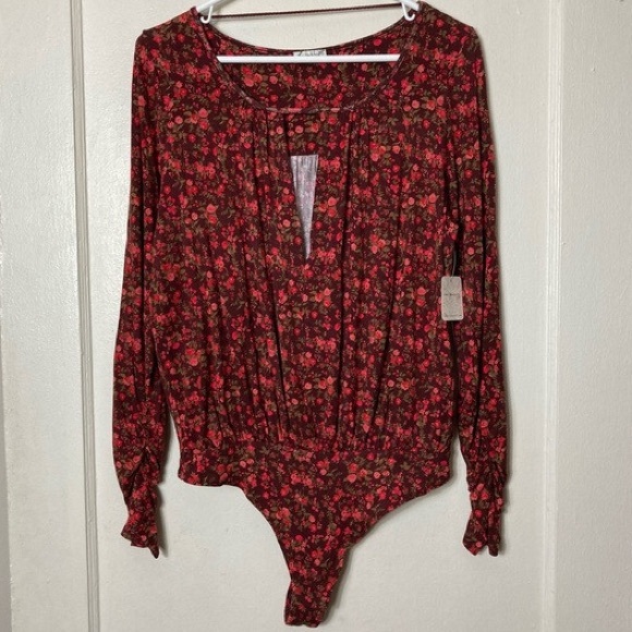 NWT! Free People Kaya Printed Floral Bodysuit - Picture 9 of 11